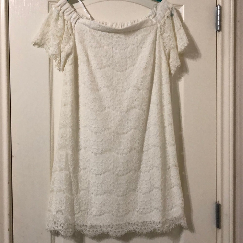 Sophia + Zeke white lace dress